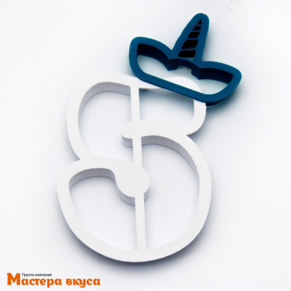 Набор вырубок пластик ЦИФРЫ В ШЛЯПКАХ, (10 цифр 9*7см h-1см +12 шляпок)