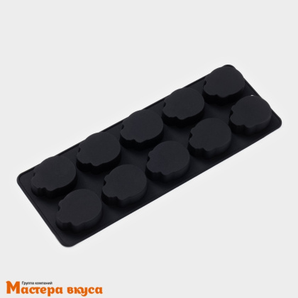 Форма для шоколада силиконовая  ЧЕРЕП, (10 ячеек) 21,5*7,8*1,3 см