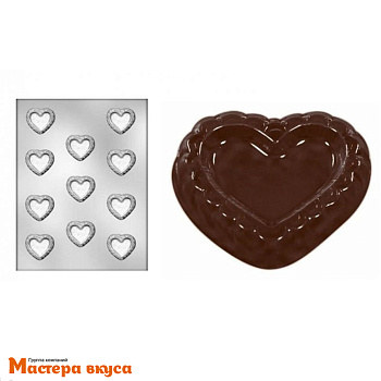 Форма для шоколада пластиковая СЕРДЕЧКИ, 230*90 мм, Martellato (Италия) 