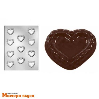 Форма для шоколада пластиковая СЕРДЕЧКИ, 230*90 мм, Martellato (Италия) 