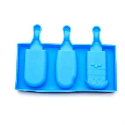 Форма для мороженого силиконовая (эскимо) СЛАДОСТИ, (3 ячейки) 3,5*7 см 