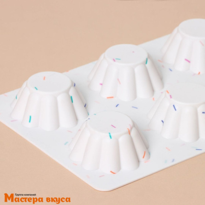 Форма силиконовая ПУДИНГ, 6 ячеек, 25,8*17,8*3 см