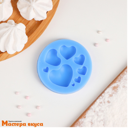 Молд силиконовый СЕРДЦА 7,5*7,5 см