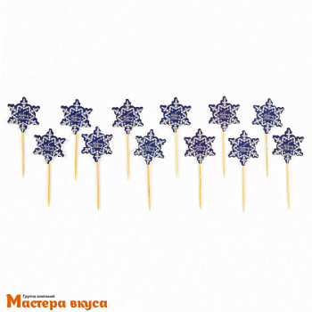 Набор топперов  СНЕЖИНКА, картон, (набор 12 шт) ~12см