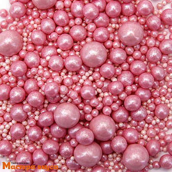 Посыпка Шарики зерновые Жемчуг  РОЗОВЫЙ (d2-12мм), 50 гр  