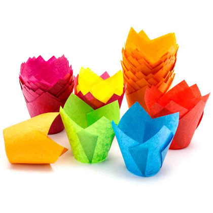 Форма бумажная Тюльпан d50 h80 оранжевая