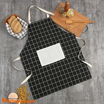 Фартук "Экономь и Я" 56*70 см, чёрный, 100% хлопок, рогожка
