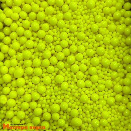 Посыпка Шарики зерновые Неоновый микс ЛИМОННЫЙ (d 2-7 мм), 50 гр