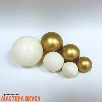 Фигурки из шок. глазури "Набор 6 шаров", БЕЛО-ЗОЛОТОЙ, d~5.5/ 4.5/ 3.5/ 2.5 см