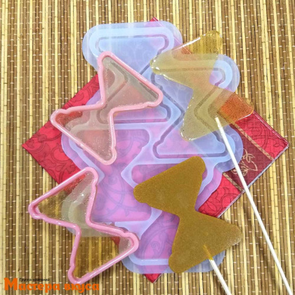 Форма для леденцов силиконовая  погремушка ПЕСОЧНЫЕ ЧАСЫ, 8*6,6 см 