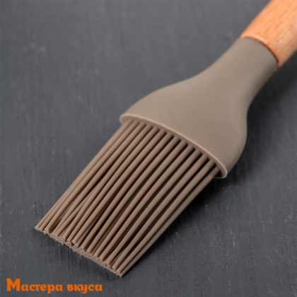 Кисть силиконовая 27 см, с деревянной ручкой "Брауни"