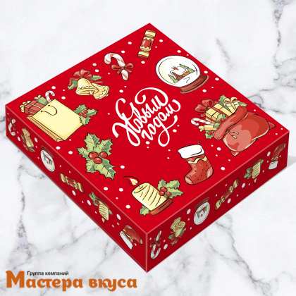 Упаковка для конфет  8 шт и плитки шоколада с обечайкой 177*178,5*38,5мм  (Сладкий праздник)