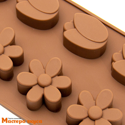 Форма для шоколада силиконовая  ТЮЛЬПАН И РОМАШКА (8 ячеек), 20*10 см