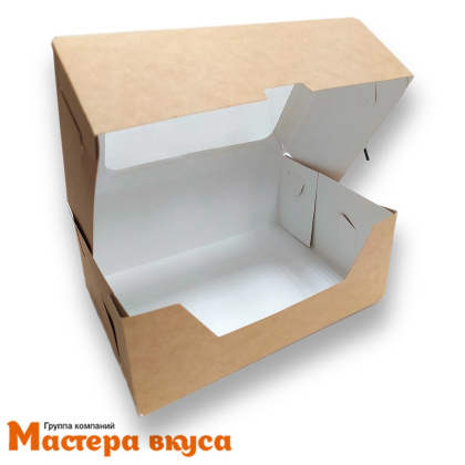 Упаковка для сладостей с окном 190*130*75 мм (крафт)