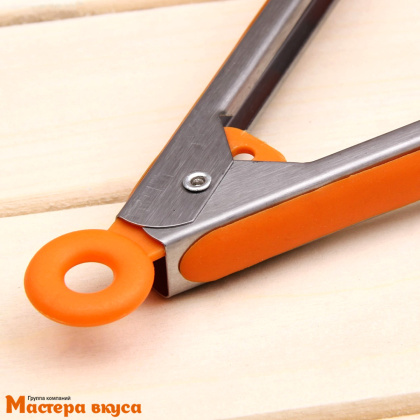 Щипцы кулинарные металические "Лист", 23 см, пластик