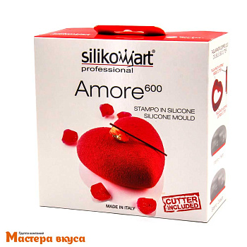 Форма силиконовая Silikomart AMORE 600 Сердце миди, (форма+вырубка), (Италия)