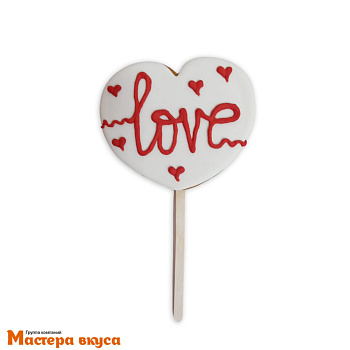 Топпер имбирный пряник "Сердце Love", ~12*8 см, 50 гр