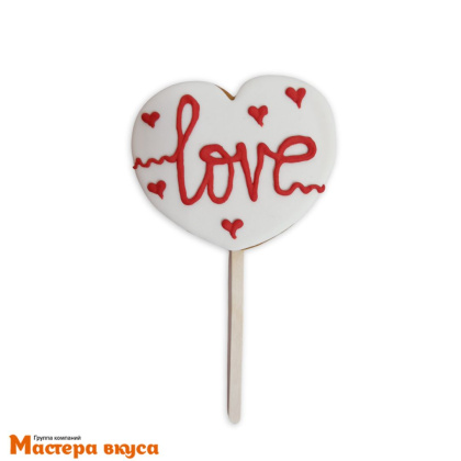 Топпер имбирный пряник "Сердце Love", ~12*8 см, 50 гр