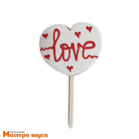 Топпер имбирный пряник "Сердце Love", ~7,5*7 см, 35 гр