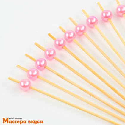 Шпажки "Жемчужина розовая", дерево, 12 см (набор 24 шт)