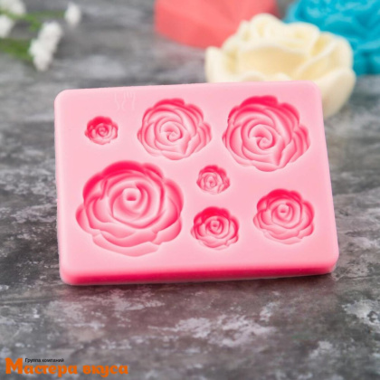 Молд силиконовый РОЗЫ МАЛЕНЬКИЕ 7 В 1