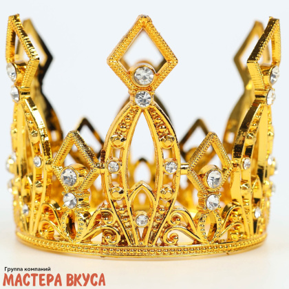 Декор для торта КОРОНА ВИТАЯ, золото , d- 7 см, h-5,5 см