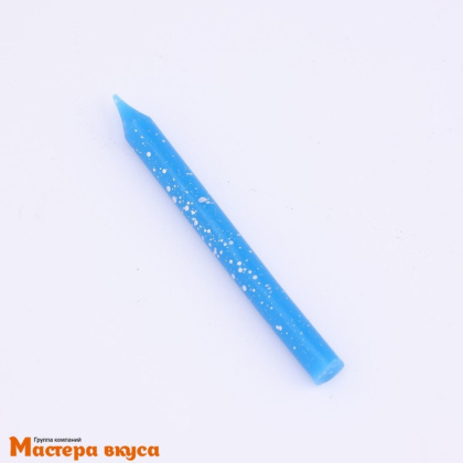 Свечи набор, Спарк Синий и серебрянный металлик, (набор 12 шт), h-7 см