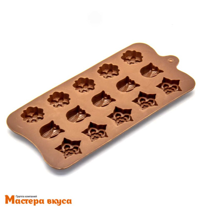 Форма для шоколада силиконовая  ЦВЕТОЧКИ-ТЮЛЬПАНЫ, (15 ячеек) 21*10 см