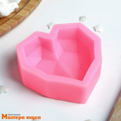 Молд силиконовый ГЕОМЕТРИЧЕСКОЕ СЕРДЦЕ 7*6,5 см