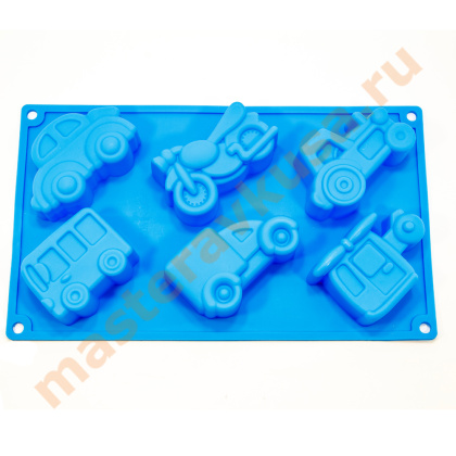 Форма силиконовая ТРАНСПОРТ, (6 ячеек) 30*17,3*5 см