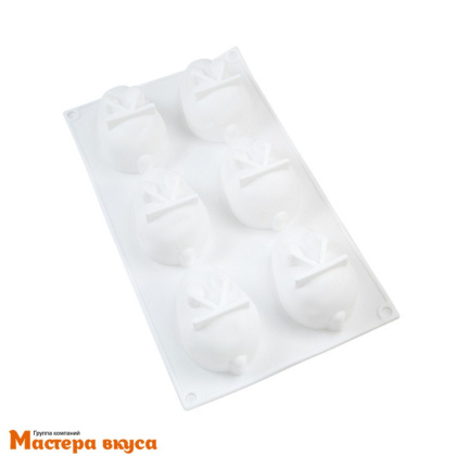 Форма силиконовая, для муссовых десертов КРОЛИКИ, (6 ячеек) 29*17 см 