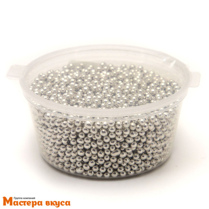 Украшение сахаристое Шарики металл Серебряные d2мм, 50 гр