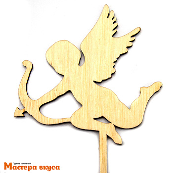Топпер деревянный силуэт КУПИДОН (амур), 10*22 см 