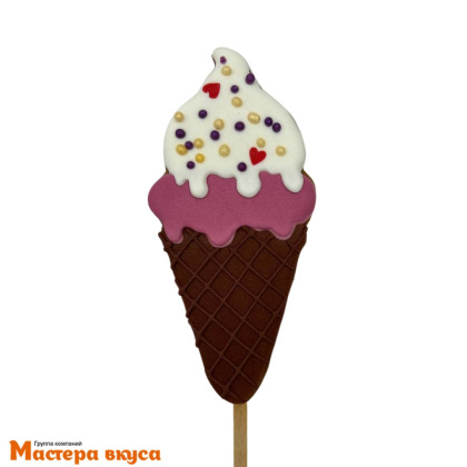 Топпер имбирный пряник "Рожок мороженое", ~13,5*6,5 см, 50 гр