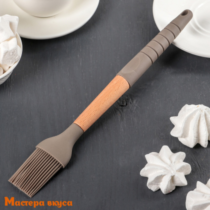 Кисть силиконовая 27 см, с деревянной ручкой "Брауни"