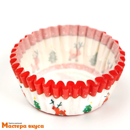 Капсула бумажная для конфет, d-3,5см  h-2см, ДЕД МОРОЗ, (миниупак ~20-25 шт)