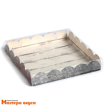 Упаковка для пряников и печенья с прозр. крышкой 180*180*30 мм (Вкусно)