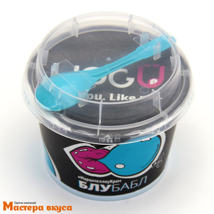 Кремовый зефир "UGGU" "Маршмеллоукрем Блубабл", стаканчик с ложечкой, 130 гр