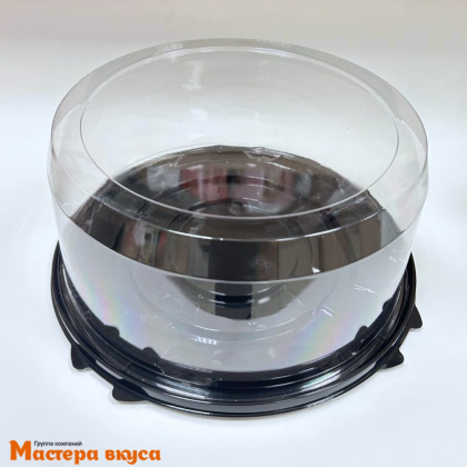 Контейнер круглый, D270 h130 мм, (комплект дно черное/крышка) ПР-Т-270/130