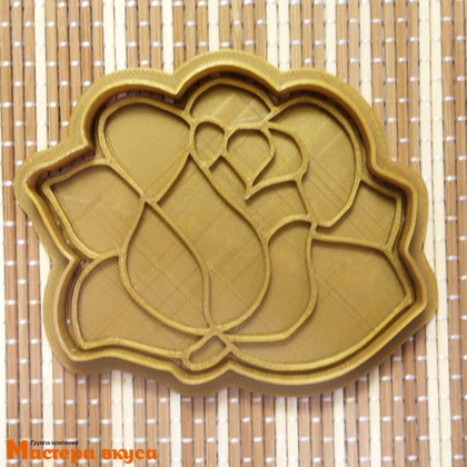 Вырубка пластик + штамп РОЗА , 8 см