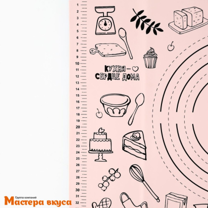 Коврик силиконовый с разметкой 50*40 см "Сердце дома"