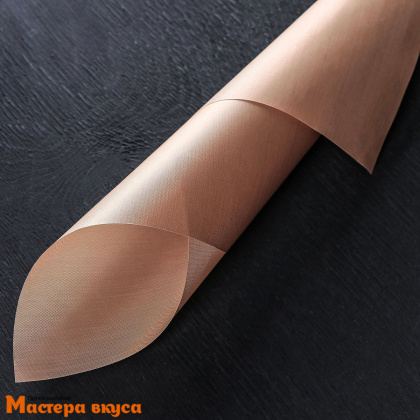 Коврик (лист) для выпечки тефлон армированный (коричневый), 45*33 Доляна