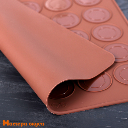 Коврик силиконовый с разметкой МАКАРОНС 27*24,5 см, 30 ячеек d-3,7мм, "Доляна"