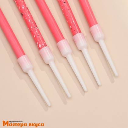 Свечи набор, Блестящая вечеринка, розовые, (набор 6 шт), h-7 см