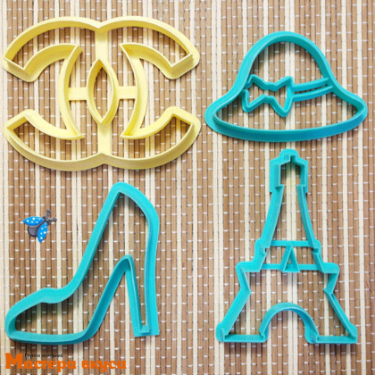 Набор вырубок пластик ДАМСКИЙ НАБОР №4, (набор 4 шт) ~8см 