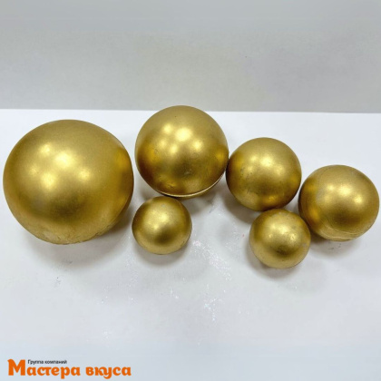 Фигурки из шок. глазури "Набор 6 шаров", ЗОЛОТОЙ, d~5.5/ 4.5/ 3.5/ 2.5 см