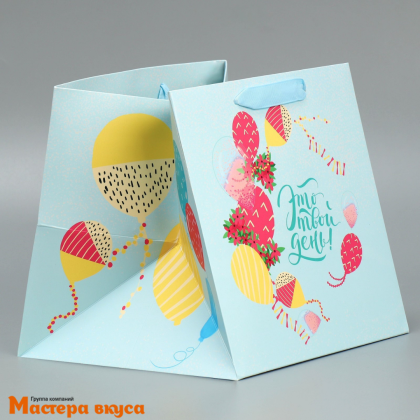 Пакет для торта 200*200*200 мм, с квадратным дном "Your day"