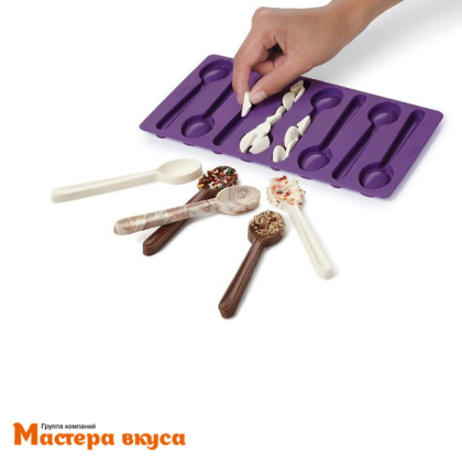 Форма для шоколада силиконовая  ЛОЖЕЧКИ БОЛЬШИЕ, (5 ячеек) 17*17 *1,2 см