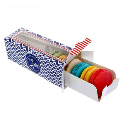 Упаковка для макаронс  6 шт, с окном 180*55*55 мм "Морские приключения"