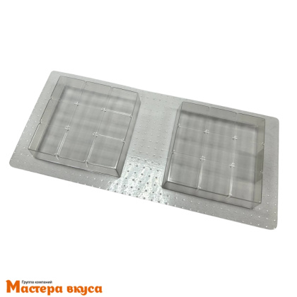 Форма для шоколада пластиковая, плитка ДУБАЙСКИЙ ШОКОЛАД мини, 80*80 мм, 2 ячейки